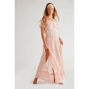 NWT FREE PEOPLE JEN’S PIRATE BOOTY Sz XS/S OZONE MAXI DRESS IN PEACH